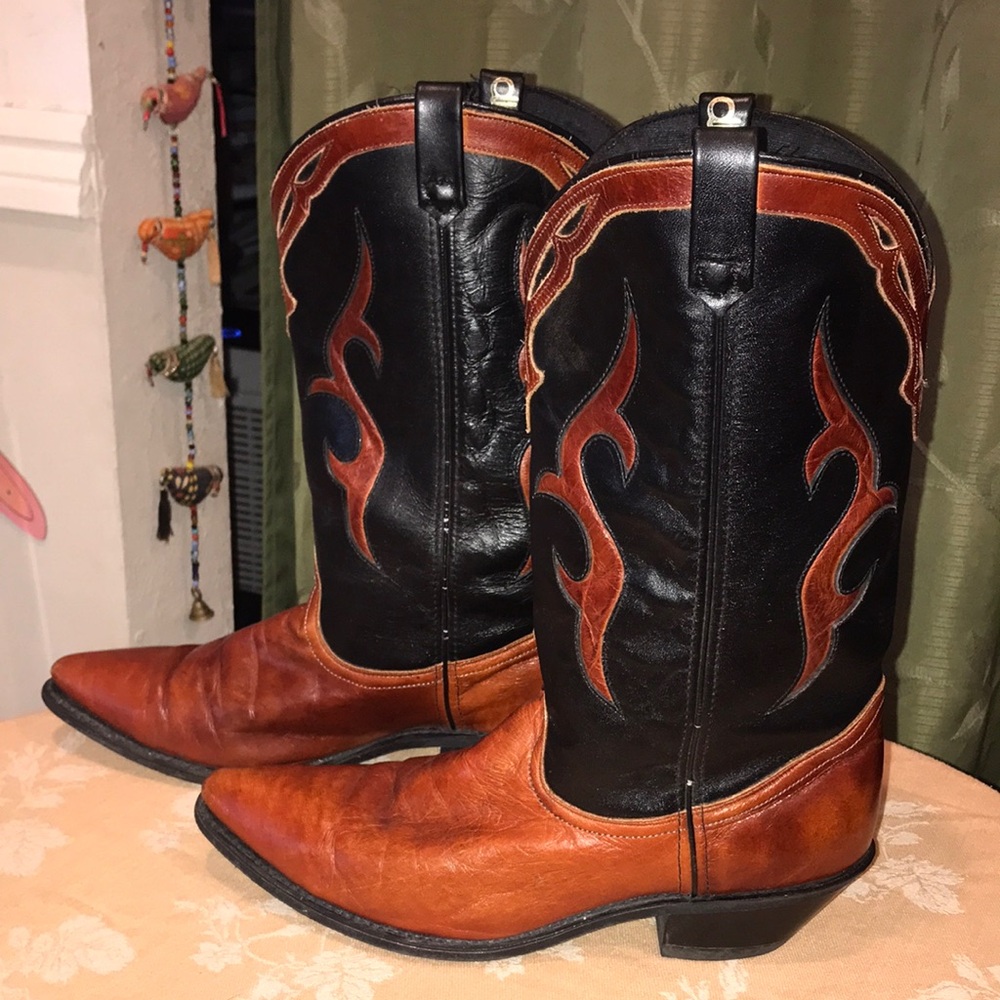Vintage Dingo Two-Tone Leather Cowboy Boots - Picture 3 of 9